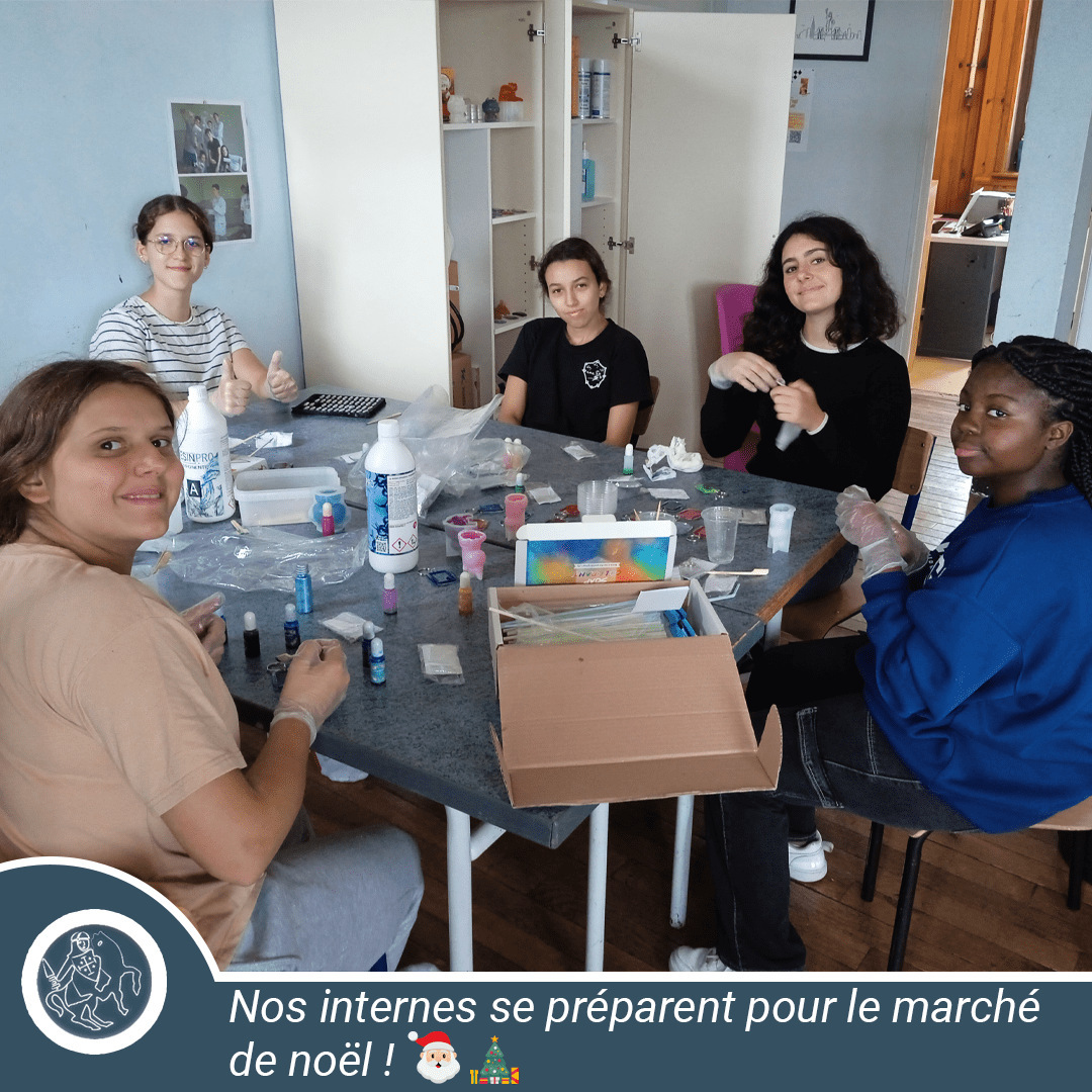 Les internes en préparation du marché de Noël
