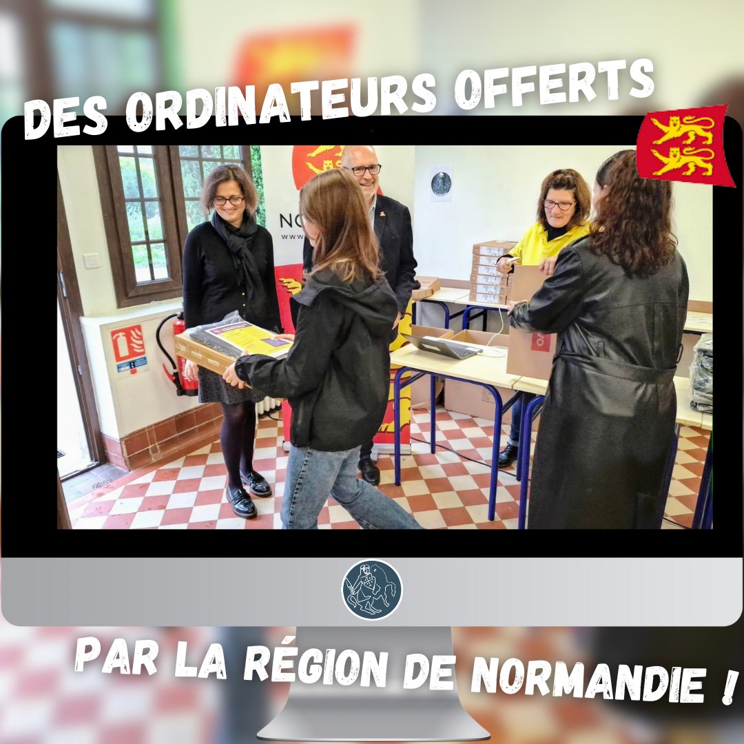 Des ordinateurs offerts par la région de Normandie !